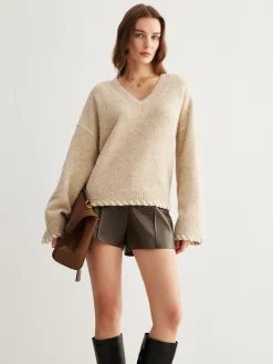 Sale Wool-Blend Embroidered Trim Sweater Sweater Tops|Sweaters & Cardigans