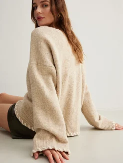 Sale Wool-Blend Embroidered Trim Sweater Sweater Tops|Sweaters & Cardigans