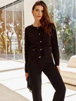 Outlet Wool-Blend Geometric-Button Cardigan Cardigans|Sweaters & Cardigans