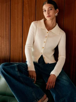 Best Wool-Blend Lapel Knit Cardigan Cardigans|Sweaters & Cardigans