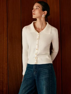 Best Wool-Blend Lapel Knit Cardigan Cardigans|Sweaters & Cardigans