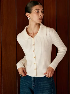 Best Wool-Blend Lapel Knit Cardigan Cardigans|Sweaters & Cardigans