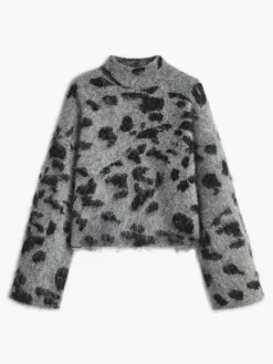 Hot Wool-Blend Leopard Fuzzy Sweater Sweater Tops|Sweaters & Cardigans