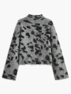 Hot Wool-Blend Leopard Fuzzy Sweater Sweater Tops|Sweaters & Cardigans