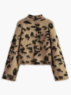 Hot Wool-Blend Leopard Fuzzy Sweater Sweater Tops|Sweaters & Cardigans