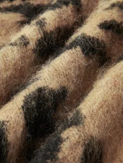 Hot Wool-Blend Leopard Fuzzy Sweater Sweater Tops|Sweaters & Cardigans