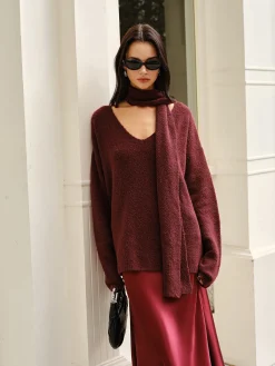 Discount Wool-Blend Loose Scarf Sweater Sweater Tops|Sweaters & Cardigans