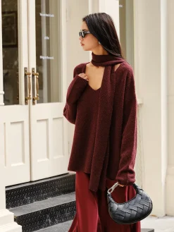 Discount Wool-Blend Loose Scarf Sweater Sweater Tops|Sweaters & Cardigans