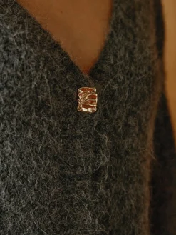 New Wool-Blend Metal Button Knit Outerwear Sweater Tops|Outerwear
