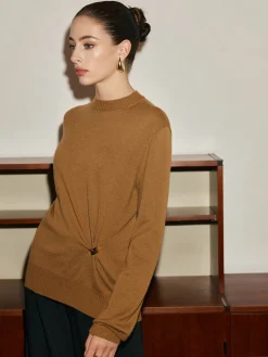 Hot Wool-Blend Metal Knotted Sweater Sweater Tops|Sweaters & Cardigans