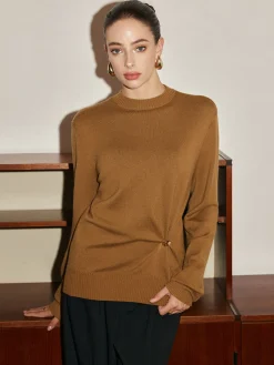 Hot Wool-Blend Metal Knotted Sweater Sweater Tops|Sweaters & Cardigans