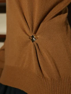 Hot Wool-Blend Metal Knotted Sweater Sweater Tops|Sweaters & Cardigans
