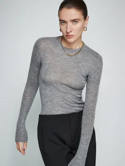 New Wool-Blend Minimalist Skinny Knit Top Sweater Tops|Sweaters & Cardigans