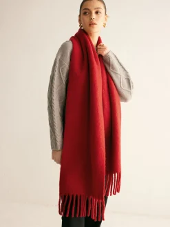 Best Wool-Blend Minimalist Tassel Scarf Accessories