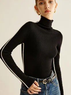 Hot Wool-Blend Mock-Neck Knit Top Sweater Tops|Sweaters & Cardigans