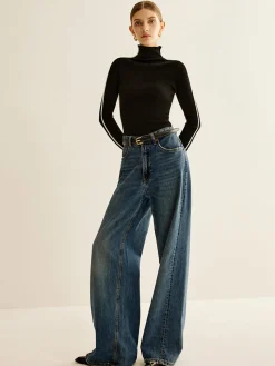 Hot Wool-Blend Mock-Neck Knit Top Sweater Tops|Sweaters & Cardigans
