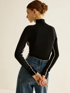 Hot Wool-Blend Mock-Neck Knit Top Sweater Tops|Sweaters & Cardigans