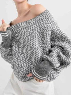 Hot Wool-Blend Off Shoulder Sweater Sweater Tops|Sweaters & Cardigans