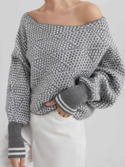 Hot Wool-Blend Off Shoulder Sweater Sweater Tops|Sweaters & Cardigans