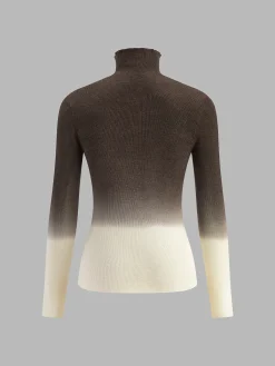 Wool-Blend Ombre Slim Knit Top Sweater Tops|Sweaters & Cardigans