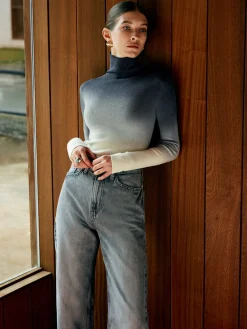 Wool-Blend Ombre Slim Knit Top Sweater Tops|Sweaters & Cardigans