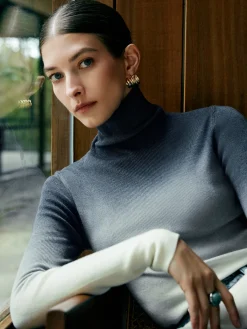 Wool-Blend Ombre Slim Knit Top Sweater Tops|Sweaters & Cardigans