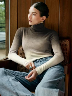 Wool-Blend Ombre Slim Knit Top Sweater Tops|Sweaters & Cardigans