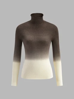Wool-Blend Ombre Slim Knit Top Sweater Tops|Sweaters & Cardigans