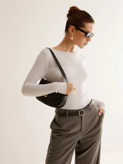 Hot Wool-Blend Panel Slim Sweater Sweater Tops|Sweaters & Cardigans