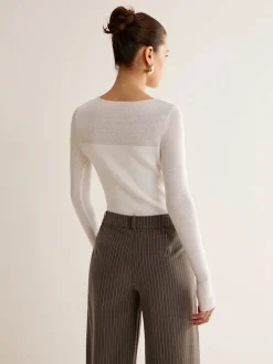 Hot Wool-Blend Panel Slim Sweater Sweater Tops|Sweaters & Cardigans