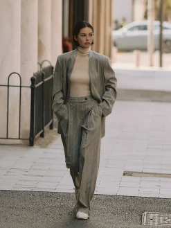 Hot Wool-Blend Pinstripe Tweed Pants Pants|Matching Sets