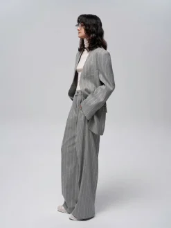 Hot Wool-Blend Pinstripe Tweed Pants Pants|Matching Sets