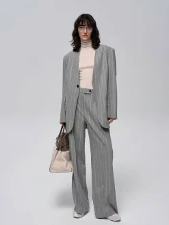 Hot Wool-Blend Pinstripe Tweed Pants Pants|Matching Sets