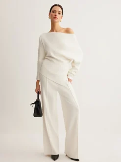 New Wool-Blend Piping Pants Pants|Knitwear