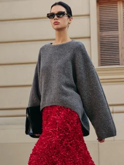 Discount Wool-Blend Plain Pullover Sweater Sweater Tops|Sweaters & Cardigans