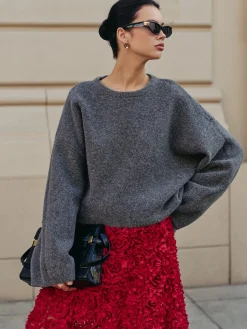 Discount Wool-Blend Plain Pullover Sweater Sweater Tops|Sweaters & Cardigans