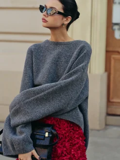 Discount Wool-Blend Plain Pullover Sweater Sweater Tops|Sweaters & Cardigans