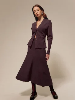 Clearance Wool-Blend Plain Sweater Skirt Skirts