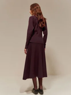 Clearance Wool-Blend Plain Sweater Skirt Skirts