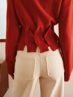 Sale Wool-Blend Pleated Design Sweater Sweater Tops|Sweaters & Cardigans
