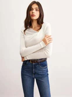 Best Wool-Blend Pleated Knit Top Sweater Tops|Sweaters & Cardigans