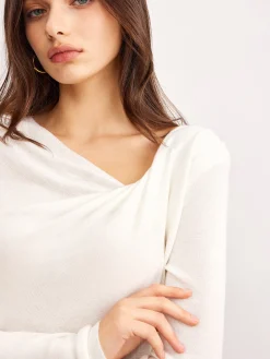 Best Wool-Blend Pleated Knit Top Sweater Tops|Sweaters & Cardigans
