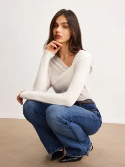 Best Wool-Blend Pleated Knit Top Sweater Tops|Sweaters & Cardigans