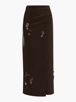 Discount Wool-Blend Pleated Sequins Sweater Skirt Knitwear|Matching Sets
