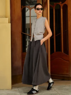 Sale Wool-Blend Pockets Pleated Skirt Skirts|Bottoms