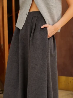 Sale Wool-Blend Pockets Pleated Skirt Skirts|Bottoms