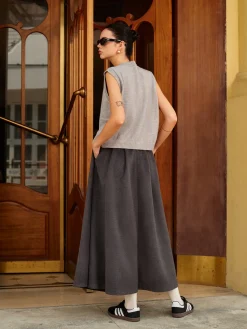 Sale Wool-Blend Pockets Pleated Skirt Skirts|Bottoms