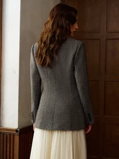 Outlet Wool-Blend Polka Dot Slim Blazer Blazers|Outerwear