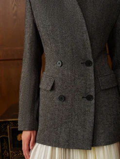 Outlet Wool-Blend Polka Dot Slim Blazer Blazers|Outerwear