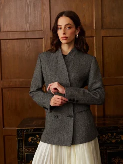 Outlet Wool-Blend Polka Dot Slim Blazer Blazers|Outerwear